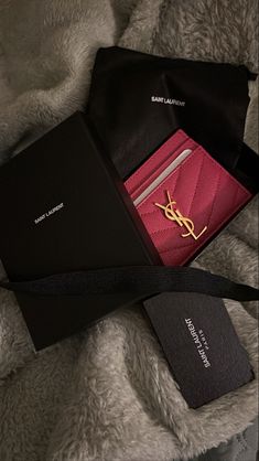 Ysl Card Holder Aesthetic, Card Holder Wallet Aesthetic, Card Holder Aesthetic, Pink Card Holder, Cute Luggage, Foto Aesthetic, Pink Cards, Saint Laurent Paris