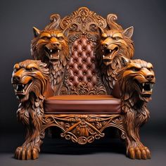 Rule the Jungle with These Enormous Wooden Animal Chairs Simple Furniture Design, Animal Chair, Royal Chair, Royal Throne, Luxury Sofas, Rustic Backdrop, Classic Armchair, Drawing People Faces, Throne Chair