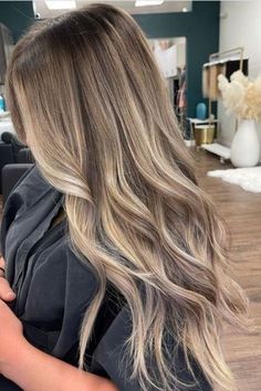 Long Brown Hair With Blonde Highlights And Curtain Bangs, Brunette Balayage Hair Straight Medium, Cool Balayage, Hair Bayalage, Blonde To Brown, How To Bayalage Hair, Casual Hairstyles For Long Hair, Jayne Matthews, Good Haircut