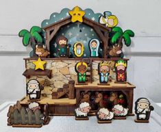 the nativity scene is made out of wood