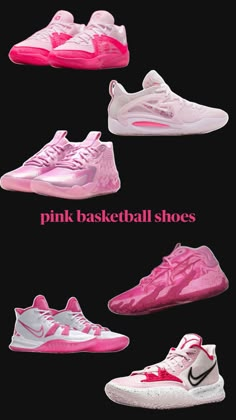 the pink basketball shoes are all different colors