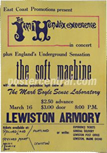 an old ticket for the soft machine concert