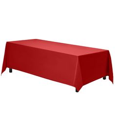 a red rectangular tablecloth on a white background