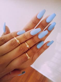 Blue Matte Nails, Unghie Nail Art, Blue Nail, Shellac Nails, Gel Nail Designs, Cute Nail Designs, Matte Nails, Gorgeous Nails, Nail Art Diy