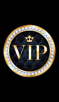 a gold and black logo with the word,'vip'in front of it