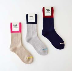 IDEE SHOP Online　POOL ためてつなげるものづくり Socks Package, Socks Ideas, Socks Design, Athletic Gear, Kids Socks, Yoga Wear