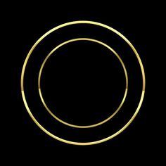 a gold circle frame on a black background