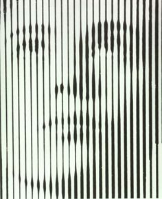 an abstract black and white photo with vertical lines