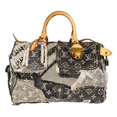 LIMITED EDITION - A rare gem by Louis Vuitton designed by Marc Jacobs Sold out immediately AD campaign with Scarlett Johansson for SS 2007 Patchwork design Denim fabric with the famous LV monogram &"Bags and Trunks" Vachetta leather trimmings Round top handles Raw-Edge & Distressed Accents Four Exterior Pockets Zip Closure at Top Includes Lock, Keys & Luggage Tag Gold-tone hardware 2 internal pockets Fully lined with floral fabric Detachable Louis Vuitton address tag Made in France Please refer Louis Vuitton Runway, Louis Vuitton Vintage Bag, Lv Monogram Bag, Louis Vuitton Jeans, Vintage Marc Jacobs, Monogram Bags, Denim Patchwork Jeans, Louis Vuitton Denim, Cheap Louis Vuitton Bags