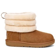 Kids UGG Fluff Mini Quilted Snow Boots Chestnut Boots, Short Suede Boots, Shoes Boot, Quilted Boots, Cozy Boots, Ugg Mini, Ugg Classic Mini, Kids Uggs, Ugg Classic