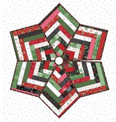 a red, green and white quilted star