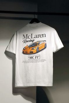 Casual Short Sleeve T-shirt For Motorsport Events, White Racing Style T-shirt With Graphic Print, White Cotton Racing T-shirt, Casual White Tops For Motorsport Events, White T-shirt With Motorsport Letter Print, White Letter Print T-shirt For Motorsport Events, Casual Crew Neck Tops For Motorsport Events, Cotton T-shirt For Motorsport Events, Casual T-shirt With Letter Print For Motorsport Events