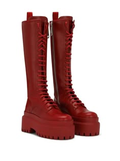 Dr Shoes, Knee Length Boots, Funky Shoes, Red Boots, Aesthetic Shoes, Swag Shoes, Knee High Leather Boots, Pretty Shoes, Sock Shoes