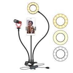 the light is set up to be used as a selfie camera for photos and videos