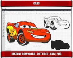 an image of cars on a computer screen with the words instant cut files svg