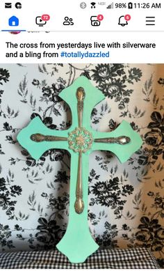 the cross from yesterday's live with silverware and a bling iron crystalized