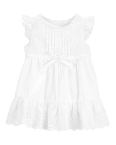 This dress is so special with eyelet details and textured cotton. Plus it features a functional back placket for easy dressing. 12 Month Dress, White Baby Dress, Oshkosh Baby, White Eyelet Dress, Eyelet Dress, Easy Dressing, White Dresses, A Line Dresses