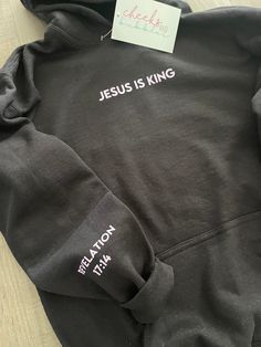 Jesus is King Youth Hoodie – Cheeks & Bubbles Handmade Christian Clothing Brand Logo, Jesus Loves You Hoodie, Itachi Christmas, Christian Brands, Jeep Decor, God Crewneck, Christian Clothing Men, Jesus Hoodies, Jeep Hoodie