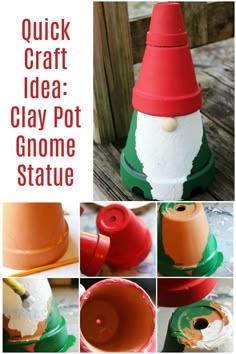 the instructions for making clay pot gnome statue