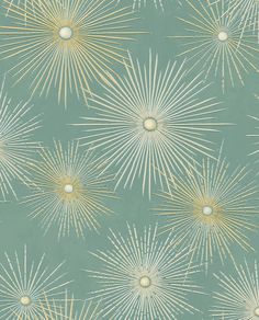 sample starburst geo teal and gold peel and stick wallpaper by nextwall 1 Bedding Trends, Gold Starburst, Drops Patterns, Teal Wallpaper, Smooth Walls, Decor Pillows, Paper Wallpaper, Teal And Gold, Modern Wallpaper