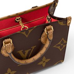 LOUIS VUITTON® - Onthego Pm - Monogram Monogram Reverse Sac Louis Vuitton, Monogram Tote Bags, Monogram Tote, Louis Vuitton Official, Brown Bags, Small Handbags, Vuitton Bag, Louis Vuitton Handbags, Luxury Handbags