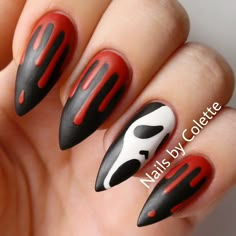 Scream Nails for Halloween Zicxa Photos, Nagel Stamping, Halloweenský Makeup, 2019 Nails, Halloween Acrylic Nails, Halloween Nail Designs