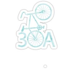 a sticker with the words 30a and a bicycle on it's side