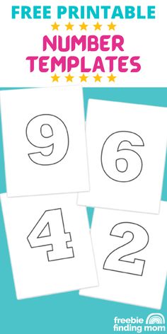 free printable number templates for kids to color and practice numbers in the classroom