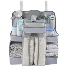 the baby changing bag is packed with items