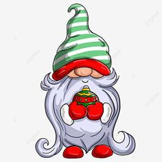 an image of a cartoon gnome wearing a hat and boxing gloves, person, illustration, character png and psd