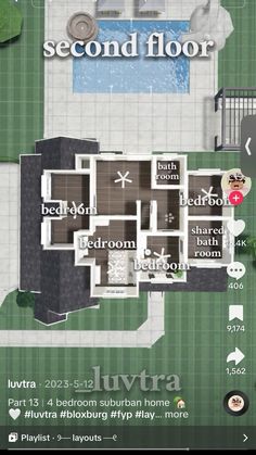 a floor plan for a house with the words second floor on it