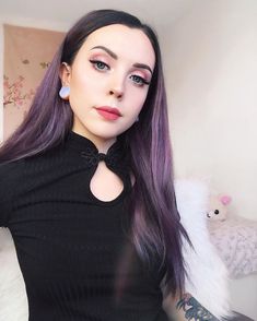 @facepudding looking gorgeous in our Smokey Purple - try our Pluto Pack for your perfect purple! #lunartides #purplehair Selfie Lighting, Long Purple Hair, Lilac Hair, Alternative Makeup, Selfie Light, Awesome Hair