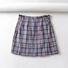 Olivia Mark - Chic High-Waisted Plaid Mini Skirt from Pure Academy Fringe Vest, Wrap Around Skirt, Plaid Mini Skirt, Denim Midi Skirt, Plaid Skirts, Types Of Skirts, Olivia Mark, Mini Skirt, Midi Skirt