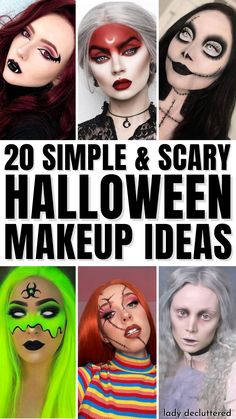 🎃👻 It's that time of year again! Halloween is just around the corner and it's time to start planning your costume. Whether you want to be spooky, funny, or creative, we've got you covered with these top Halloween costume ideas. #HalloweenCostumes #SpookySeason #TrickOrTreat #DIYCostumes #CreativeIdeas #HalloweenInspo #CostumeParty #Halloween2021 #DressUp #HalloweenFun 🧛‍♀️🧟‍♂️🧙‍♀️🧞‍♂️👨‍🚀👩‍🎤🦸‍♂️🦹‍♀️🧜‍♀️🦸‍♀️ Easy Scary Makeup Looks, Easy Spooky Costumes, Easy Creepy Halloween Costumes, Easy Halloween Costume Makeup, Easy Scary Halloween Costume Ideas For Women, Halloween Make Up Ideas Easy Cute, Halloween Scary Costumes For Women, Easy Face Makeup For Halloween, Women’s Halloween Makeup