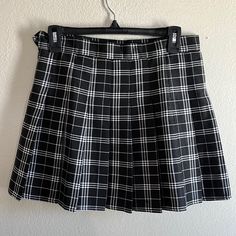 Mini Pleated Plaid Skirt With Shorts Underneath. New With Tag. Side Zipper With Bottom. Tag Says Xl Not Sure About Size. Waist 28in. Length 15in. Black Grunge Pleated Mini Skirt, Y2k High Waist Black Skirt, Y2k Style Black Pleated Mini Skirt, Black Y2k Pleated Mini Skirt, Black Y2k Style Pleated Mini Skirt, Black Mini Length Grunge Skirt, Y2k Black Pleated Mini Skirt, Black Pleated Skort Y2k Style, Black Y2k Pleated Skort