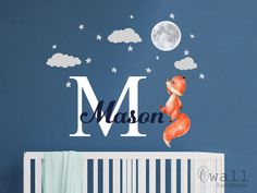 "* You can choose the color for the name *Brighten up your little girl's room with this Fox wall decal with her name! This beautiful decal is made from high-quality vinyl and is designed to stick to any smooth surface, making it easy to apply and remove without damaging your walls. The cute animal design is sure to add a touch of cheer to your daughter's space, while the personalized name adds a special touch that makes it uniquely them. Choose from a range of colors and sizes to suit your decor Fox Nursery Name Sign, Decor For Nursery, Cute Animal Design, Name Decor, Son Bedroom, Sign Sticker, Name Wall Decals, Name Wall Art, Initial Name