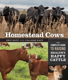 the front cover of a book with cows and cattle grazing in grassy field next to each other