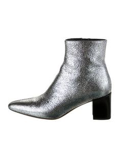 Vince Leather Ankle BootsSilverSemi-Pointed ToesExposed Zip Closure at SidesUnfortunately, due to restrictions, this item may not be eligible for shipping in all areas. Metallic Ankle Boots For Fall, Shimmer Boots For Evening In Fall, Chic Silver Boots For Fall, Metallic Boots For Formal Fall Occasions, Metallic Pointed Toe Boots For Fall, Metallic Leather Boots For Night Out, Elegant Silver Boots For Fall, Silver Evening Boots For Spring, Silver Ankle Boots For Fall