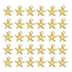 PRICES MAY VARY. Specification：Color: Gold Tone; Material: Alloy; Hanging Hole Diameter: 2mm / 0.07 inch; Length, Width, Height: 16mm*14mm*3.6mm/ 0.63 inch*0.55 inch*0.14 inch; Packing List: 30 Pcs Sea Star Charm It is designed for use in sea star charm designs to a variety of projects, fashionable, creative, full of delicate feeling, a very useful accessory. DIY bulk charm can be widely used in necklaces, bracelets, earrings, keychain, sweater chains, mobile phone pendants, anklet and more othe Rings Making, Starfish Jewelry, Starfish Pendant, Golden Jewelry, Earring Making, Sea Star, Charm It, Jewelry Making Charms, Sweater Chain