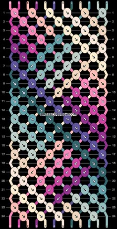 a cross stitch pattern with different colors and numbers on the bottom half of each row