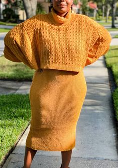 Instantly upgrade your closet with this mustard two-piece ribbed sweater dress set. This style can be worn in multiple ways. Features a loose-fitted cape shawl with a high turtleneck. Wear this style with or without the cape. Endless fashion possibilities with this style. Great stretch and the length of the dress will fall mid-calf for most. Model 5'6 wearing a size 1X. Runs a little big for most. 100% Polyester Wide-open sleeve shawl top with button clasps Ribbed long sleeve bodycon midi sweate Shawl Top, Endless Fashion, High Turtleneck, Plus Size Sweater Dress, Cape Shawl, Girls Sweater Dress, Ribbed Sweater Dress, Open Sleeve, Sweater Dress Midi