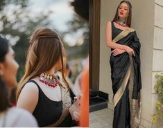 Hairstyles With Saree Party Wear, Women Dresses Indian, Hairstyles With Saree, Bridesmaids Hairstyles, Saree Hairstyles, Indian Sari Dress, Blouse Sewing, Saree Party Wear, Lehnga Dress