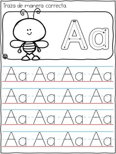 an alphabet worksheet with the letter a and d in spanish, which is also for