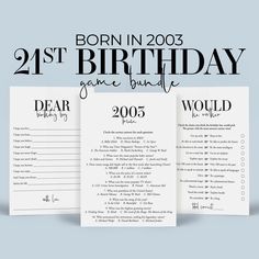 two birthday games for the 21st birthday