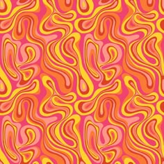 an orange and pink background with wavy lines