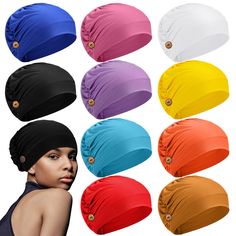 PRICES MAY VARY. 10 Colors for matching: you will receive 10 pieces soft bouffant caps in 10 different colors, like red, orange, blue, yellow and so on, 1 piece for each color, enough to meet your needs; These colors are easy to match, no matter what kind of occasion you are on, you can always find a suitable hat to suit your outfits Reliable in quality: made of quality polyester fabric, these gourd-shape caps are durable and breathable, soft in texture and gentle to your skin, comfortable to we Casual Adjustable Solid Color Turban, Adjustable Multicolor Summer Turban, Fitted Yellow Turban, Multicolor One Size Headwrap, Adjustable Yellow Bohemian Headwrap, Headband Turban, Shower Caps, Beauty Center, Stretchy Headbands