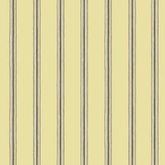 a yellow and blue striped wallpaper with vertical lines on the bottom half of it