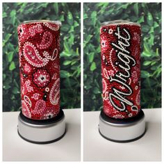 Personalized Bling Bandana Print Tumbler done in color of your choice with name or word of choice Bling Cups Rhinestones, Bling Cups Rhinestones Diy, Gem Cups, Bedazzled Cups, Bedazzled Tumbler, 3d Tumblers, Bedazzled Liquor Bottles, Bling Cups