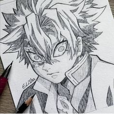 a drawing of an anime character