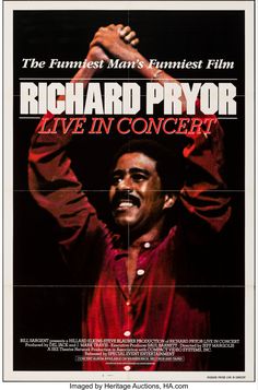 the poster for richard pryr's live in concert, which is on display at the